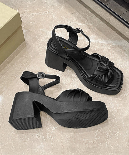 太ヒールサンダル レディース リボン風 ベルトサンダル リゾートサンダル チャンキーヒール 美脚 脚長 歩きやすい 疲れない おしゃれ コンフォート 99YYXC-046