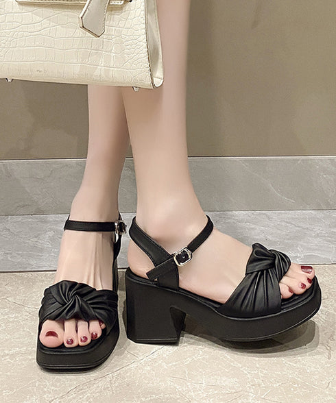 太ヒールサンダル レディース リボン風 ベルトサンダル リゾートサンダル チャンキーヒール 美脚 脚長 歩きやすい 疲れない おしゃれ コンフォート 99YYXC-046