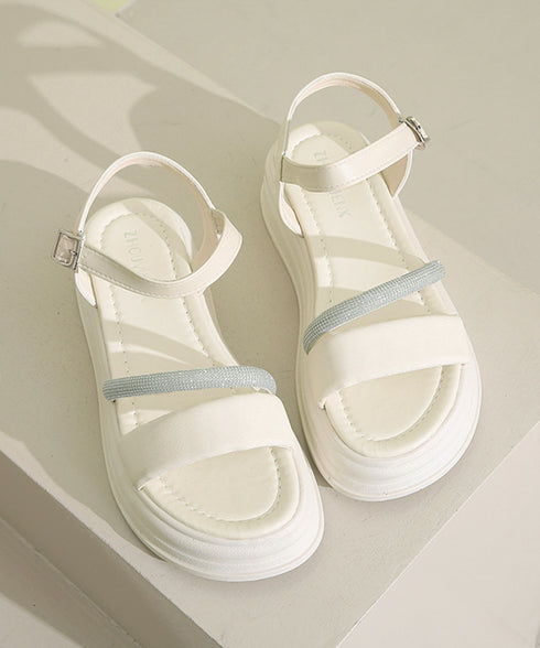 厚底サンダル ラインストーン レディース ボリュームソール靴 ストラップ 美脚 履きやすい 疲れない お洒落 可愛い 海旅行 ビーチ 99YYXC-048