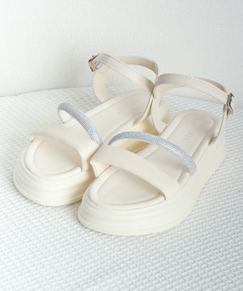 厚底サンダル ラインストーン レディース ボリュームソール靴 ストラップ 美脚 履きやすい 疲れない お洒落 可愛い 海旅行 ビーチ 99YYXC-048