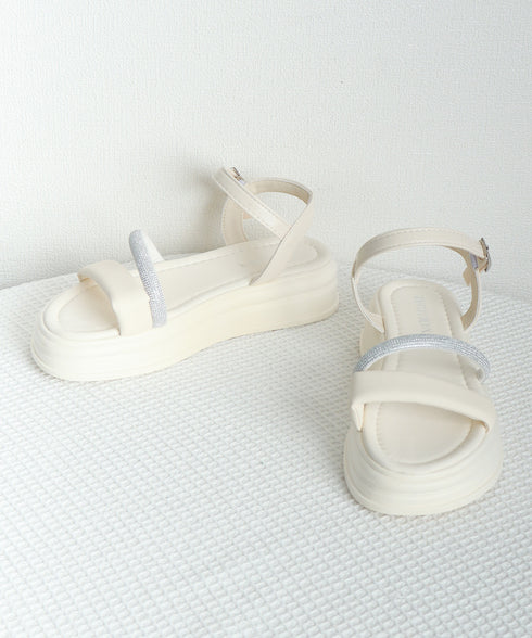 厚底サンダル ラインストーン レディース ボリュームソール靴 ストラップ 美脚 履きやすい 疲れない お洒落 可愛い 海旅行 ビーチ 99YYXC-048