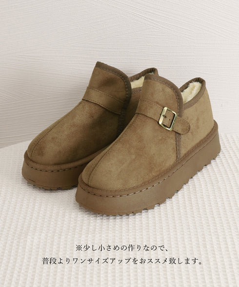 ムートンブーツ 厚底 ショートブーツ 冬 レディース ボアブーツ 裏起毛ブーティ ファームートン 大人 歩きやすい ボリュームソール カジュアル お出かけ 旅行 99YYXC-050