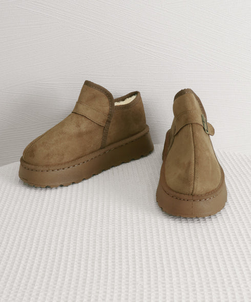 ムートンブーツ 厚底 ショートブーツ 冬 レディース ボアブーツ 裏起毛ブーティ ファームートン 大人 歩きやすい ボリュームソール カジュアル お出かけ 旅行 99YYXC-050