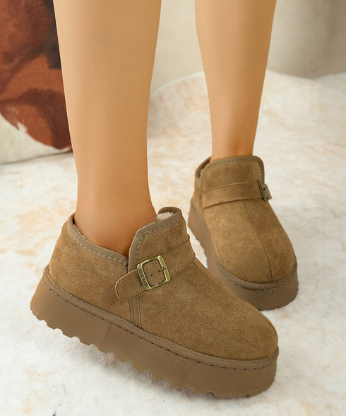 ムートンブーツ 厚底 ショートブーツ 冬 レディース ボアブーツ 裏起毛ブーティ ファームートン 大人 歩きやすい ボリュームソール カジュアル お出かけ 旅行 99YYXC-050