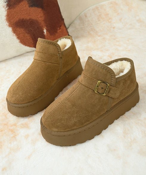 ムートンブーツ 厚底 ショートブーツ 冬 レディース ボアブーツ 裏起毛ブーティ ファームートン 大人 歩きやすい ボリュームソール カジュアル お出かけ 旅行 99YYXC-050