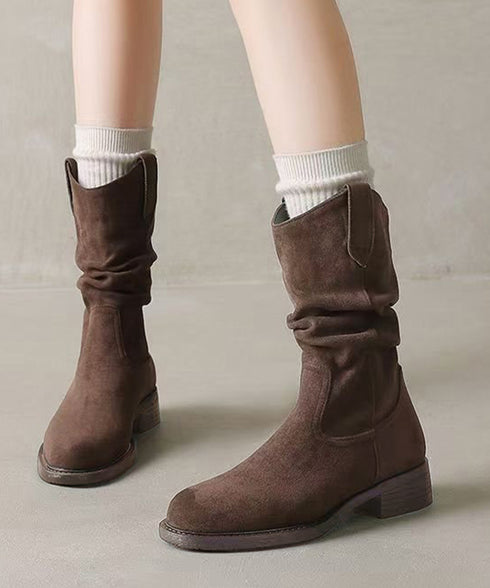 ウエスタンブーツ ミドルブーツ 春秋冬靴 レディース ジョッキーブーツ ヴィンテージ風 スウェード 韓国ファッション ガーリー きれいめ おしゃれ 大人可愛いくつ 99YYXC-051