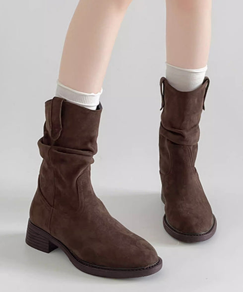 ウエスタンブーツ ミドルブーツ 春秋冬靴 レディース ジョッキーブーツ ヴィンテージ風 スウェード 韓国ファッション ガーリー きれいめ おしゃれ 大人可愛いくつ 99YYXC-051