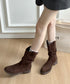 ウエスタンブーツ ミドルブーツ 春秋冬靴 レディース ジョッキーブーツ ヴィンテージ風 スウェード 韓国ファッション ガーリー きれいめ おしゃれ 大人可愛いくつ 99YYXC-051