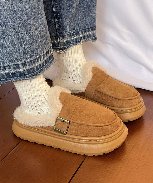 ファーモカシン 厚底 裏起毛 レディース プラットシューズ パンプス ぺたんこ ふわふわ 暖かい 美脚 オシャレ カジュアル靴 痛くない 歩きやすい 軽量靴 99YYXC-053