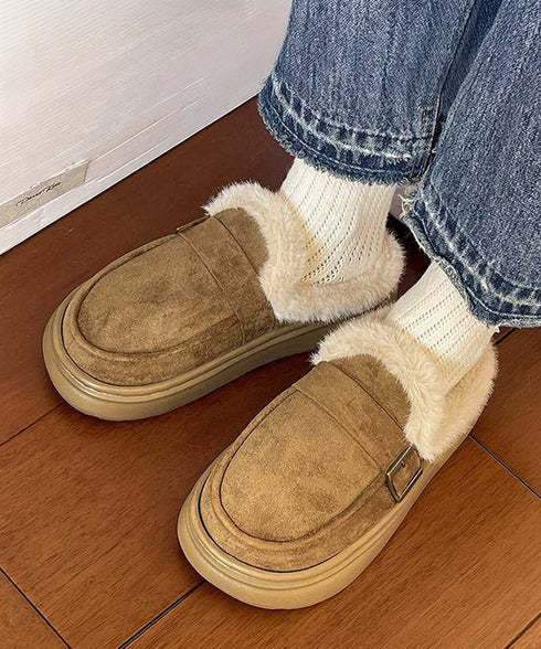 ファーモカシン 厚底 裏起毛 レディース プラットシューズ パンプス ぺたんこ ふわふわ 暖かい 美脚 オシャレ カジュアル靴 痛くない 歩きやすい 軽量靴 99YYXC-053