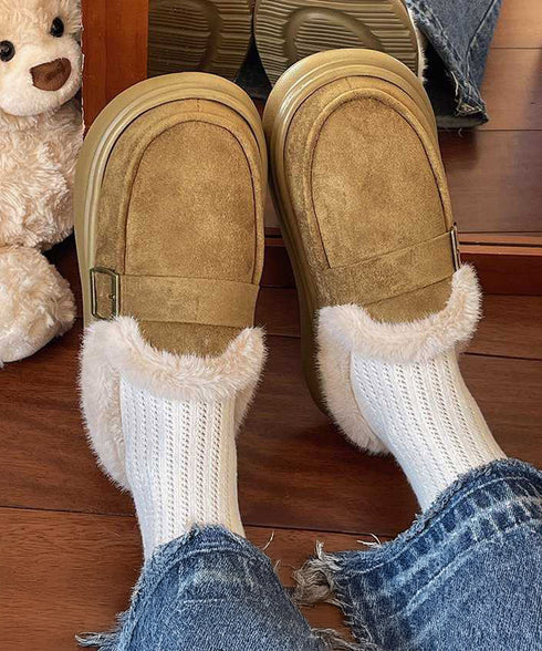 ファーモカシン 厚底 裏起毛 レディース プラットシューズ パンプス ぺたんこ ふわふわ 暖かい 美脚 オシャレ カジュアル靴 痛くない 歩きやすい 軽量靴 99YYXC-053