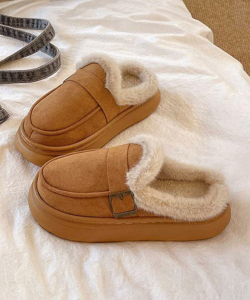 ファーモカシン 厚底 裏起毛 レディース プラットシューズ パンプス ぺたんこ ふわふわ 暖かい 美脚 オシャレ カジュアル靴 痛くない 歩きやすい 軽量靴 99YYXC-053