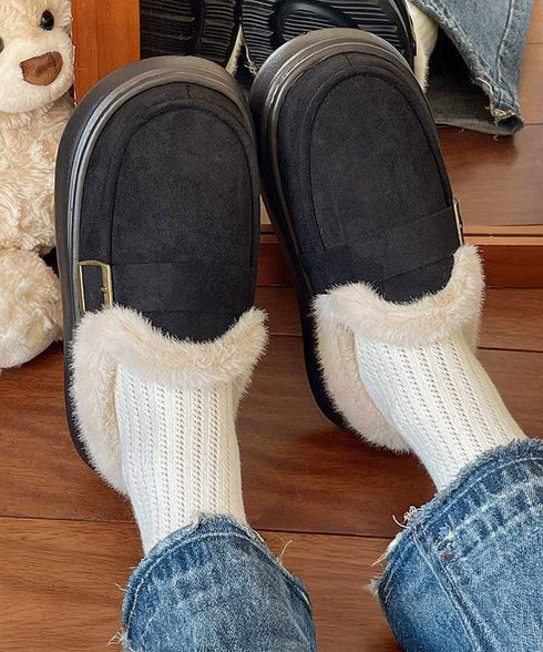 ファーモカシン 厚底 裏起毛 レディース プラットシューズ パンプス ぺたんこ ふわふわ 暖かい 美脚 オシャレ カジュアル靴 痛くない 歩きやすい 軽量靴 99YYXC-053
