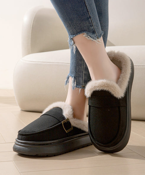 ファーモカシン 厚底 裏起毛 レディース プラットシューズ パンプス ぺたんこ ふわふわ 暖かい 美脚 オシャレ カジュアル靴 痛くない 歩きやすい 軽量靴 99YYXC-053