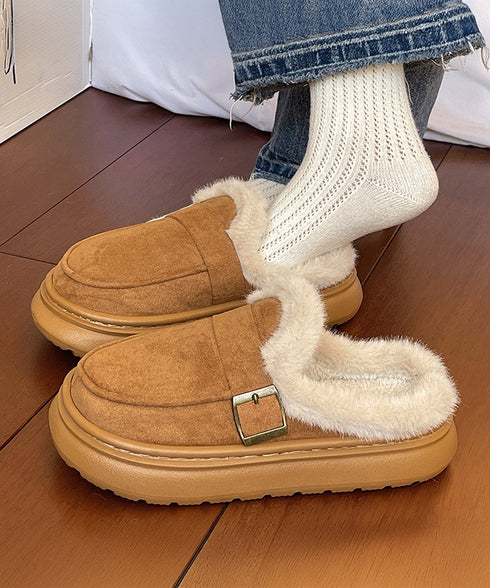 ファーモカシン 厚底 裏起毛 レディース プラットシューズ パンプス ぺたんこ ふわふわ 暖かい 美脚 オシャレ カジュアル靴 痛くない 歩きやすい 軽量靴 99YYXC-053