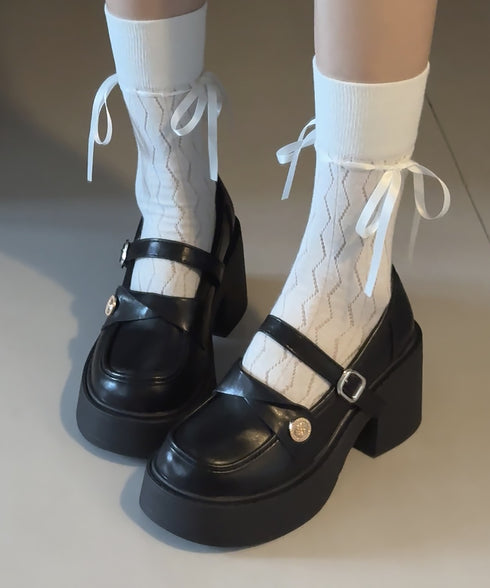 厚底ローファー レディース 太ヒール パンプス チャンキーヒール ボリュームソール 可愛い 疲れにくい 歩きやすい クラシック オルチャン 通勤通学 99YYXC-054