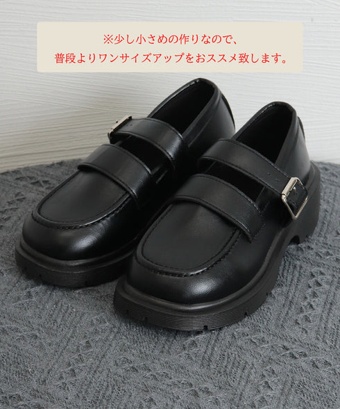 ローファー レディース 厚底 太ヒール ローヒール 美脚 脚長 ボリュームソール 疲れにくい 歩きやすい クラシック お洒落 カジュアル 通勤通学 99YYXC-057