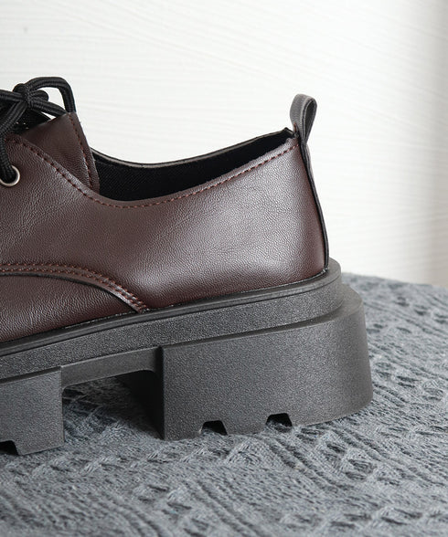 厚底ローファー レースアップシューズ レディース ドレスシューズ レザー調 美脚くつ チャンキーヒール 大人 可愛い カジュアル 疲れない おしゃれ 通勤通学 99YYXC-058