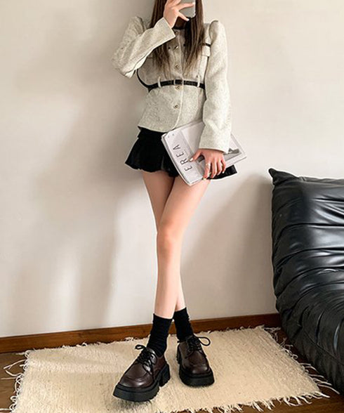 厚底ローファー レースアップシューズ レディース ドレスシューズ レザー調 美脚くつ チャンキーヒール 大人 可愛い カジュアル 疲れない おしゃれ 通勤通学 99YYXC-058