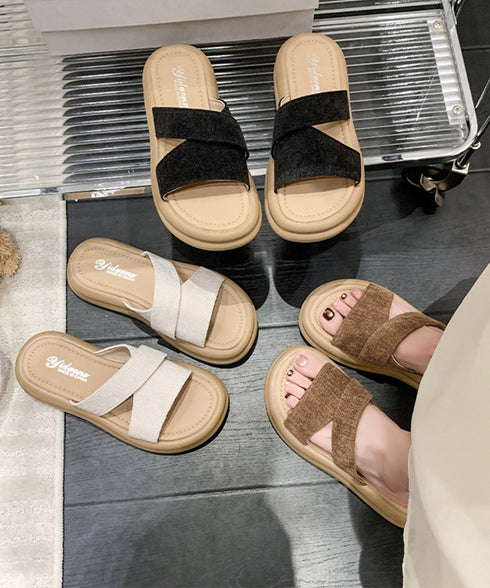 厚底サンダル ミュールサンダル 布素材 レディース ベルトサンダル 美脚 夏 コンフォートサンダル 疲れない おしゃれ 大人 カジュアル 女子 カワイイ 99YYXC-061