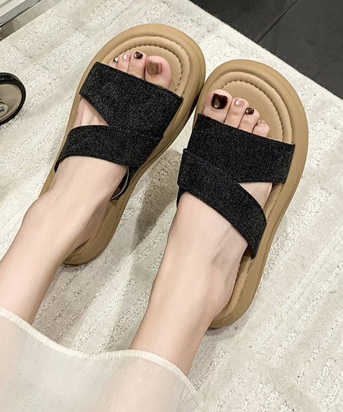 厚底サンダル ミュールサンダル 布素材 レディース ベルトサンダル 美脚 夏 コンフォートサンダル 疲れない おしゃれ 大人 カジュアル 女子 カワイイ 99YYXC-061