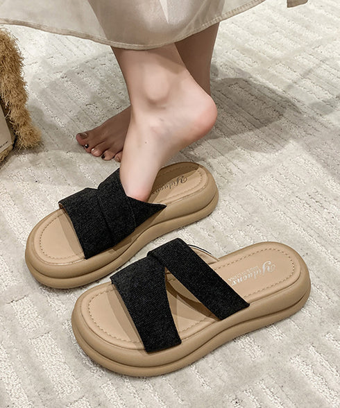 厚底サンダル ミュールサンダル 布素材 レディース ベルトサンダル 美脚 夏 コンフォートサンダル 疲れない おしゃれ 大人 カジュアル 女子 カワイイ 99YYXC-061