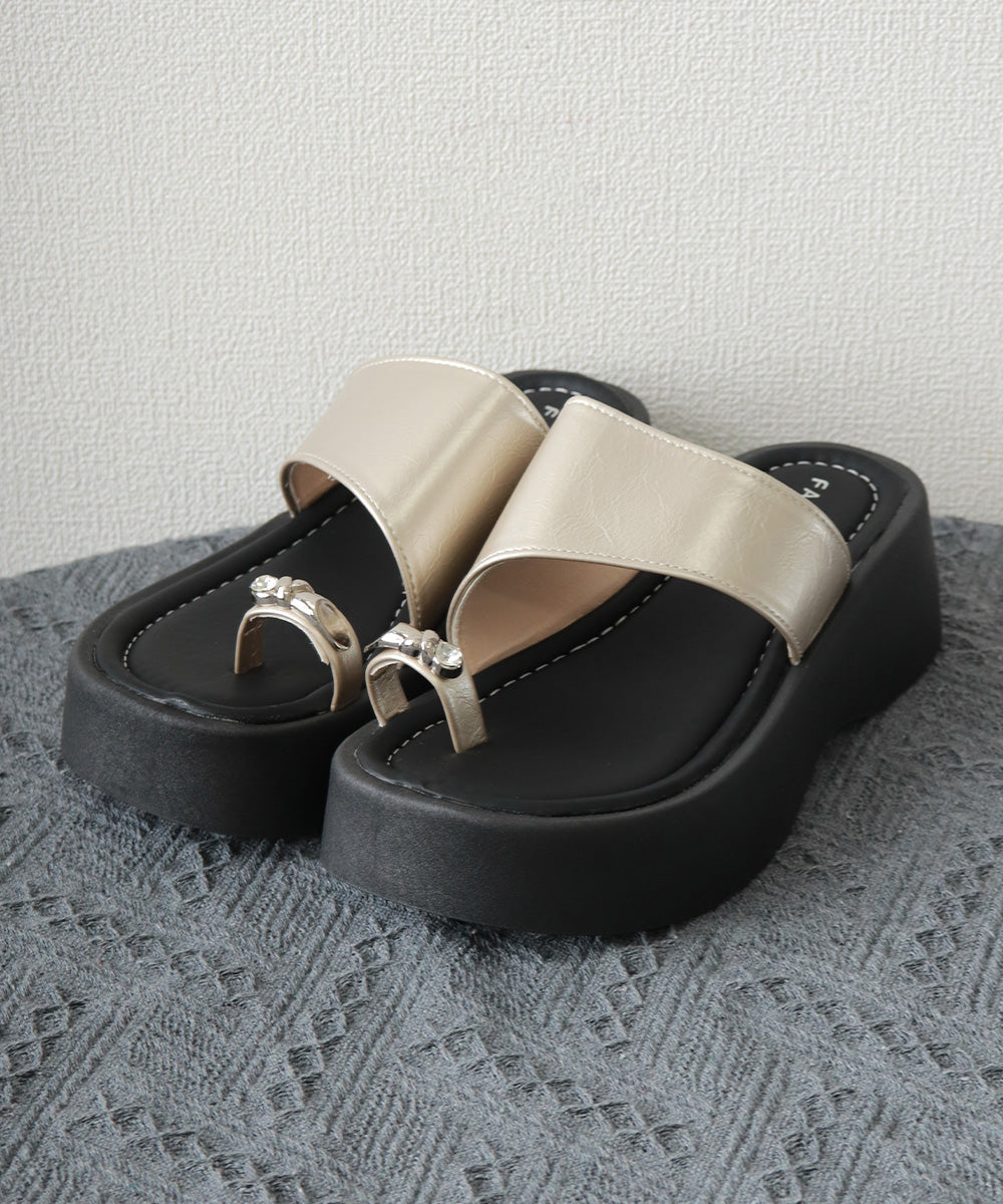 厚底トングサンダル 美脚脚長 おしゃれ靴