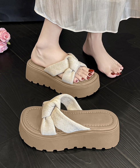ドット柄 クロスリボン 厚底サンダル美脚 レディース ミュールサンダル 大人可愛い 歩きやすいスリッパ 疲れない夏靴 履きやすい おしゃれ カジュアル 旅行くつ 99YYXC-067