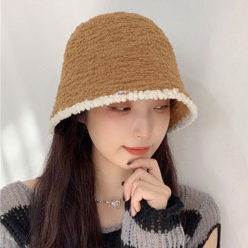 ファー帽子 バケットハット 秋冬 韓国風 レディース ぼうし 無地 防寒性 折り畳み お出掛け おしゃれ オルチャン カジュアル 小顔 可愛い シンプル 99ZDDZ-001