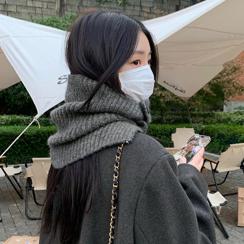 ニットウォーマー レディース 韓国風秋冬 ネックウォーマー ニットスヌード 無地 ボリューム 防寒 秋冬 大人 おしゃれ 可愛い 小物 お出掛け 99ZKDZ-001