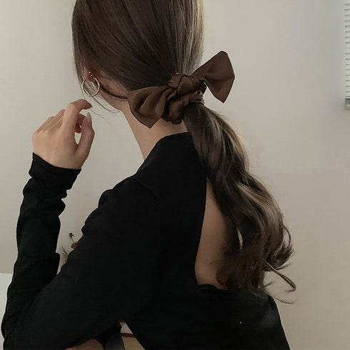 蝶結びヘアゴム シュシュ サテン 3色 レディース ヘアバンド ヘアアレンジ 無地 髪留め 髪飾り オルチャン おしゃれ 大人 可愛い 韓国ファッション 雑貨 99ZMDZ-004