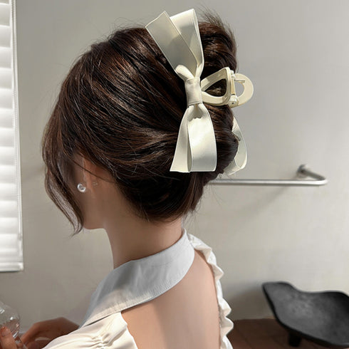 ヘアクリップ バンスクリップ リボン レディース ヘアアクセサリー 大人 まとめ髪 お洒落 オフィス雑貨 髪飾り 結婚式 演奏会 可愛い 女子会 髪留め 99ZMDZ-005