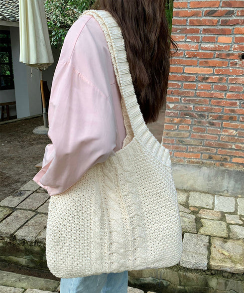 トートバッグ ニット編み レディース マザーズバッグ 肩掛けバッグ リゾート 軽量 A4 柔らかいシルエット 大人 女子 おしゃれ オフィスカジュアル 99ZYL-002