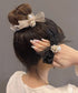 シュシュ リボン パール ヘアゴム韓国風 レディース ヘアアクセサリー 光沢 おしゃれ まとめ髪 簡単ヘアアレンジ 大人可愛い 髪留め プチプラ人気 お団子ヘア 99ZYSP-004