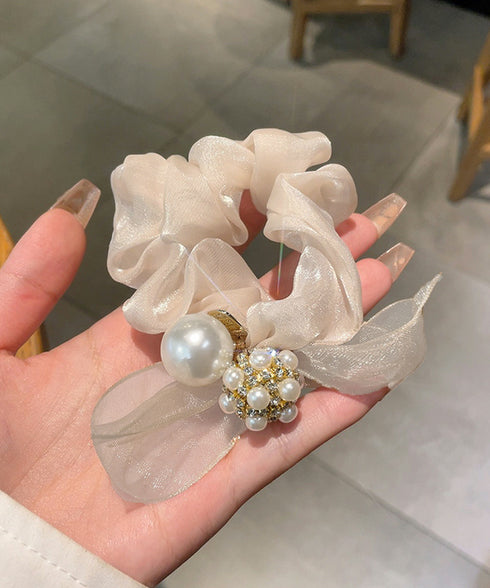 シュシュ リボン パール ヘアゴム韓国風 レディース ヘアアクセサリー 光沢 おしゃれ まとめ髪 簡単ヘアアレンジ 大人可愛い 髪留め プチプラ人気 お団子ヘア 99ZYSP-004