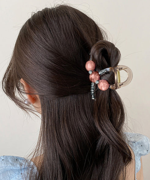 バンスクリップ ヘアクリップ ビーズ レディース ヘアアクセサリー まとめ髪 ラインストーン 髪飾り きれいめ フェミニン オフィスカジュアル ヘアアレンジ 99ZYSP-005