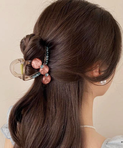 バンスクリップ ヘアクリップ ビーズ レディース ヘアアクセサリー まとめ髪 ラインストーン 髪飾り きれいめ フェミニン オフィスカジュアル ヘアアレンジ 99ZYSP-005