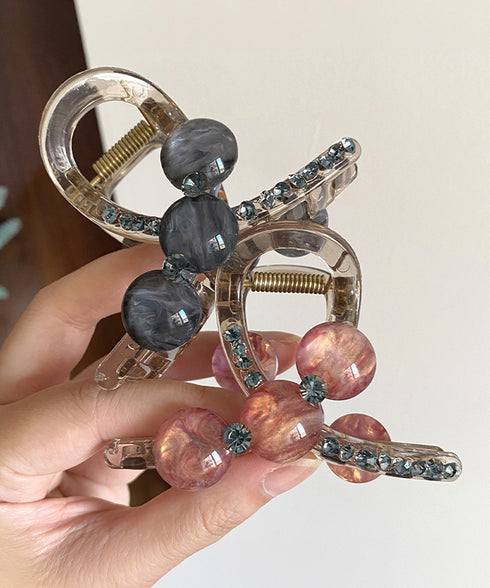 バンスクリップ ヘアクリップ ビーズ レディース ヘアアクセサリー まとめ髪 ラインストーン 髪飾り きれいめ フェミニン オフィスカジュアル ヘアアレンジ 99ZYSP-005