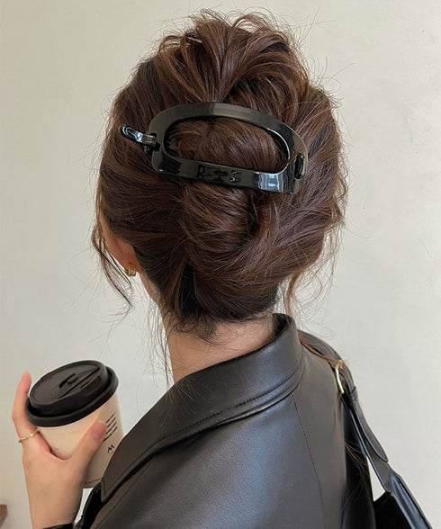 オーバルヘアクリップ 大きめヘアクリップ ヘアアクセサリー 髪飾り 髪留め 大人女性 可愛い まとめ髪 韓国ファッション 雑貨 オフイスカジュアル 女子会 演奏会 99ZYSP-007