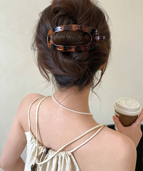 オーバルヘアクリップ 大きめヘアクリップ ヘアアクセサリー 髪飾り 髪留め 大人女性 可愛い まとめ髪 韓国ファッション 雑貨 オフイスカジュアル 女子会 演奏会 99ZYSP-007