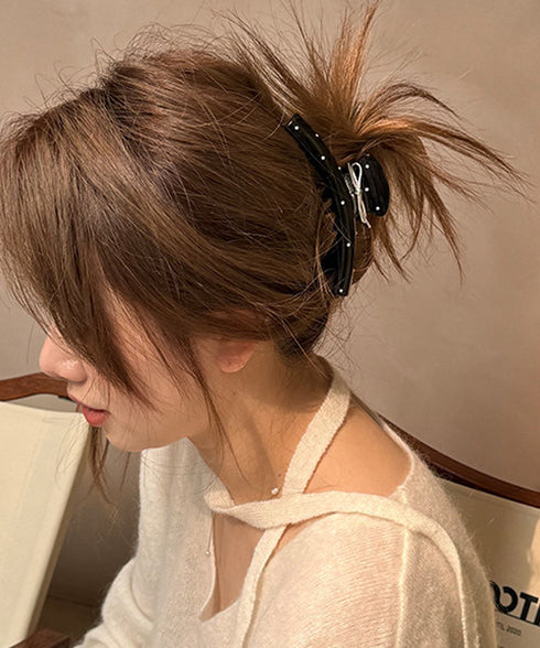 バンスクリップ リボンヘアクリップ 新作 レディース ヘアアクセサリー 韓国風 大人女性可愛い 髪留め オフィスカジュアル 上品 ハーフアップ 発表会女子会髪飾り 99ZYSP-009