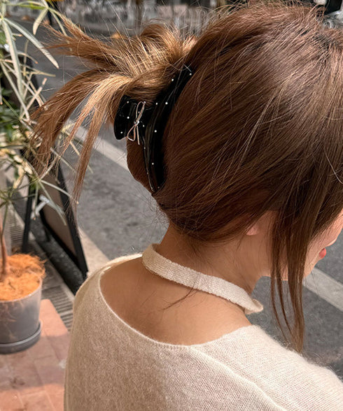 バンスクリップ リボンヘアクリップ 新作 レディース ヘアアクセサリー 韓国風 大人女性可愛い 髪留め オフィスカジュアル 上品 ハーフアップ 発表会女子会髪飾り 99ZYSP-009