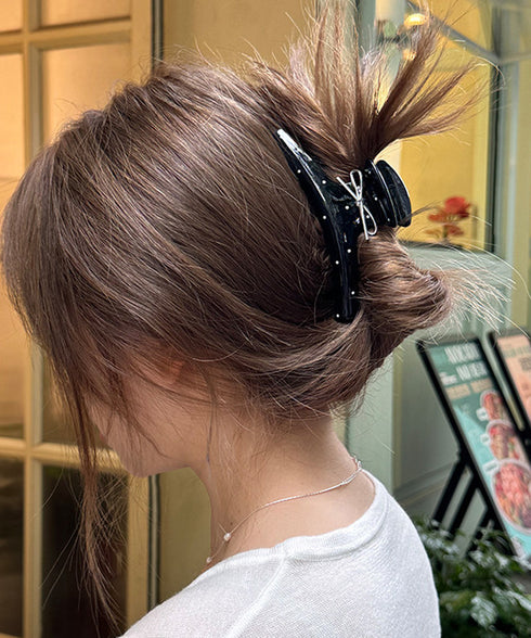 バンスクリップ リボンヘアクリップ 新作 レディース ヘアアクセサリー 韓国風 大人女性可愛い 髪留め オフィスカジュアル 上品 ハーフアップ 発表会女子会髪飾り 99ZYSP-009