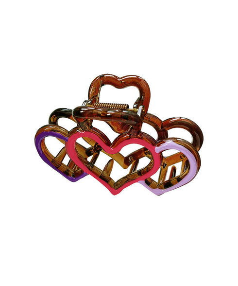 バンスクリップ ハート マルチカラー レディース ヘアアクセサリー 韓国風 簡単まとめ髪 大人可愛い ハーフアップ 髪飾り 髪型アレンジ 誕生日 プレゼント 99ZYSP-010