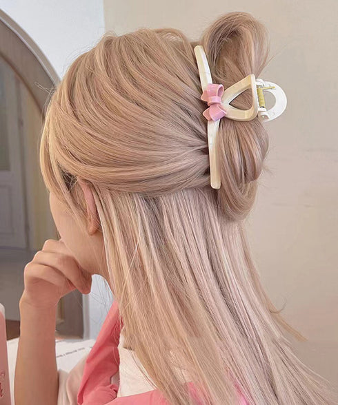 バンスクリップ リボン ヘアクリップ レディース ヘアアクセサリー リボンクリップ 韓国風 人気 髪飾り 大人可愛い まとめ髪 オフィスカジュアル 女子会小物 99ZYSP-012