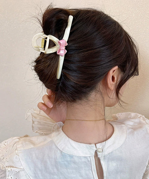 バンスクリップ リボン ヘアクリップ レディース ヘアアクセサリー リボンクリップ 韓国風 人気 髪飾り 大人可愛い まとめ髪 オフィスカジュアル 女子会小物 99ZYSP-012