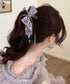 リボンヘアクリップ ドット柄 レディース バナナクリップ ヘアクリップ ヘアアクセサリー ヘアアレンジ 髪留め まとめ髪 おしゃれ 大人可愛い 女子会 99ZYSP-015