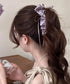 リボンヘアクリップ ドット柄 レディース バナナクリップ ヘアクリップ ヘアアクセサリー ヘアアレンジ 髪留め まとめ髪 おしゃれ 大人可愛い 女子会 99ZYSP-015