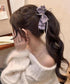 リボンヘアクリップ ドット柄 レディース バナナクリップ ヘアクリップ ヘアアクセサリー ヘアアレンジ 髪留め まとめ髪 おしゃれ 大人可愛い 女子会 99ZYSP-015