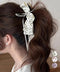 リボンヘアクリップ ドット柄 レディース バナナクリップ ヘアクリップ ヘアアクセサリー ヘアアレンジ 髪留め まとめ髪 おしゃれ 大人可愛い 女子会 99ZYSP-015